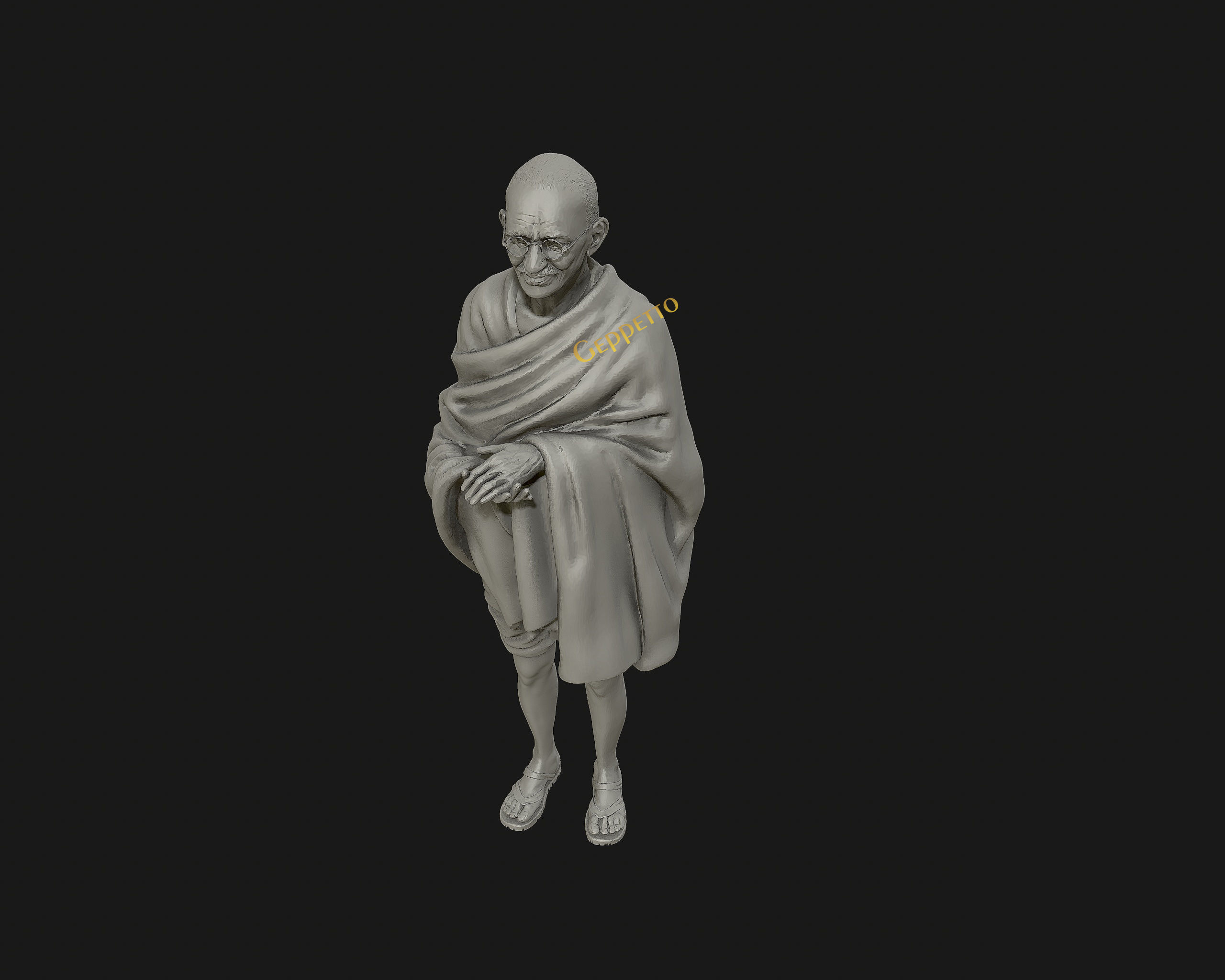 Mahatma Gandhi 3D printable model 3D print model_14