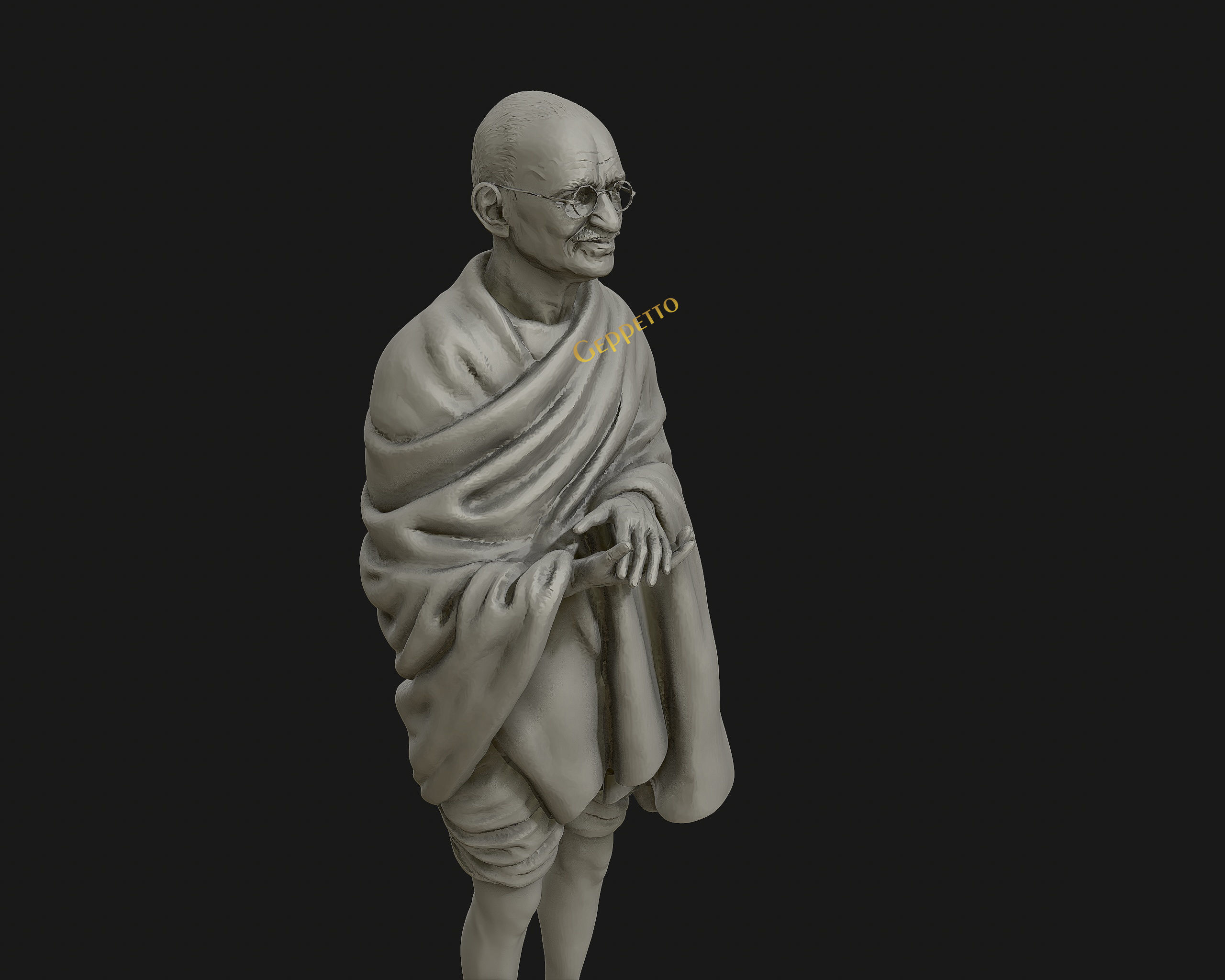 Mahatma Gandhi 3D printable model 3D print model_20