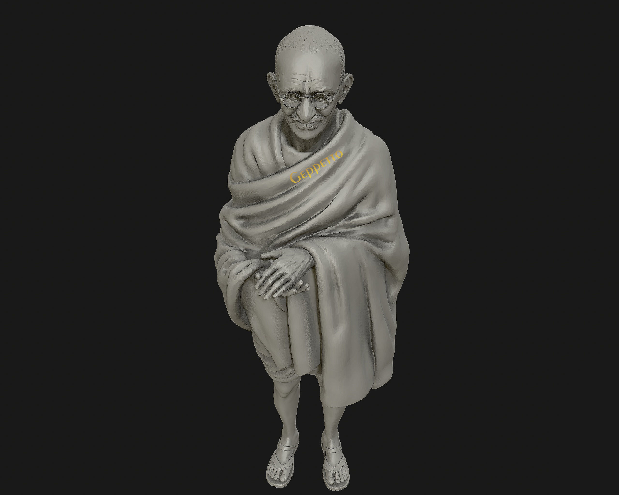 Mahatma Gandhi 3D printable model 3D print model_26