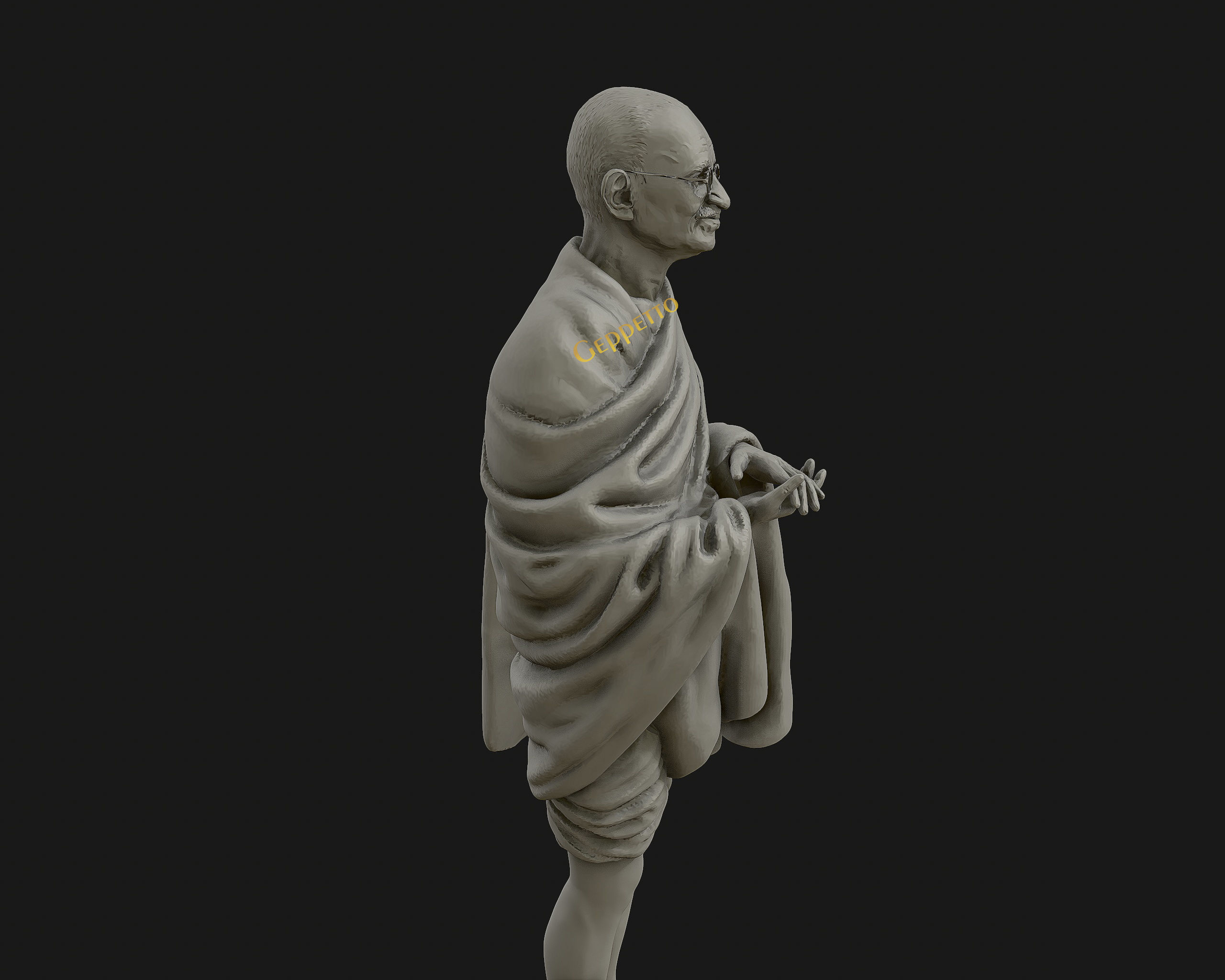 Mahatma Gandhi 3D printable model 3D print model_25