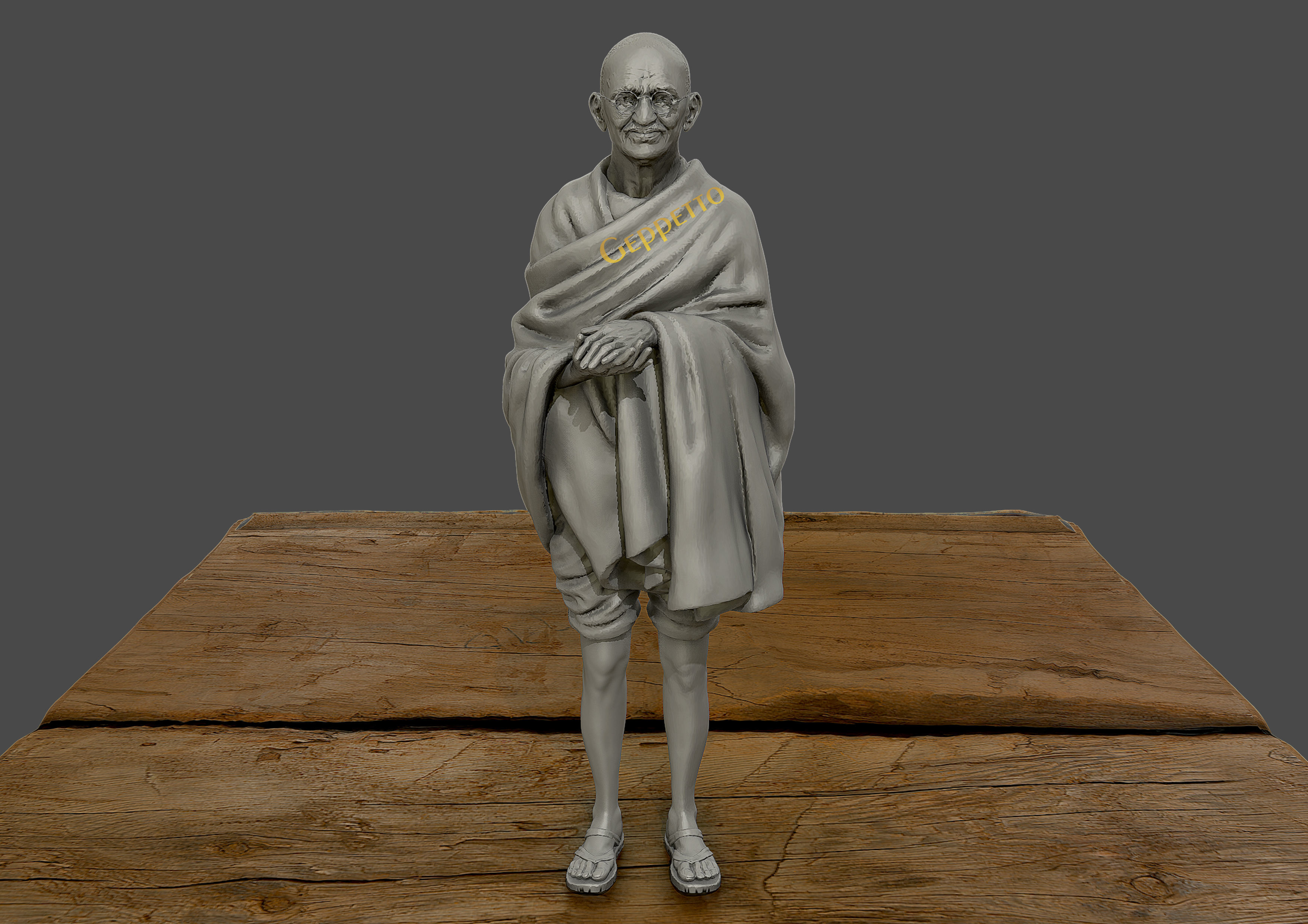 Mahatma Gandhi 3D printable model 3D print model_10