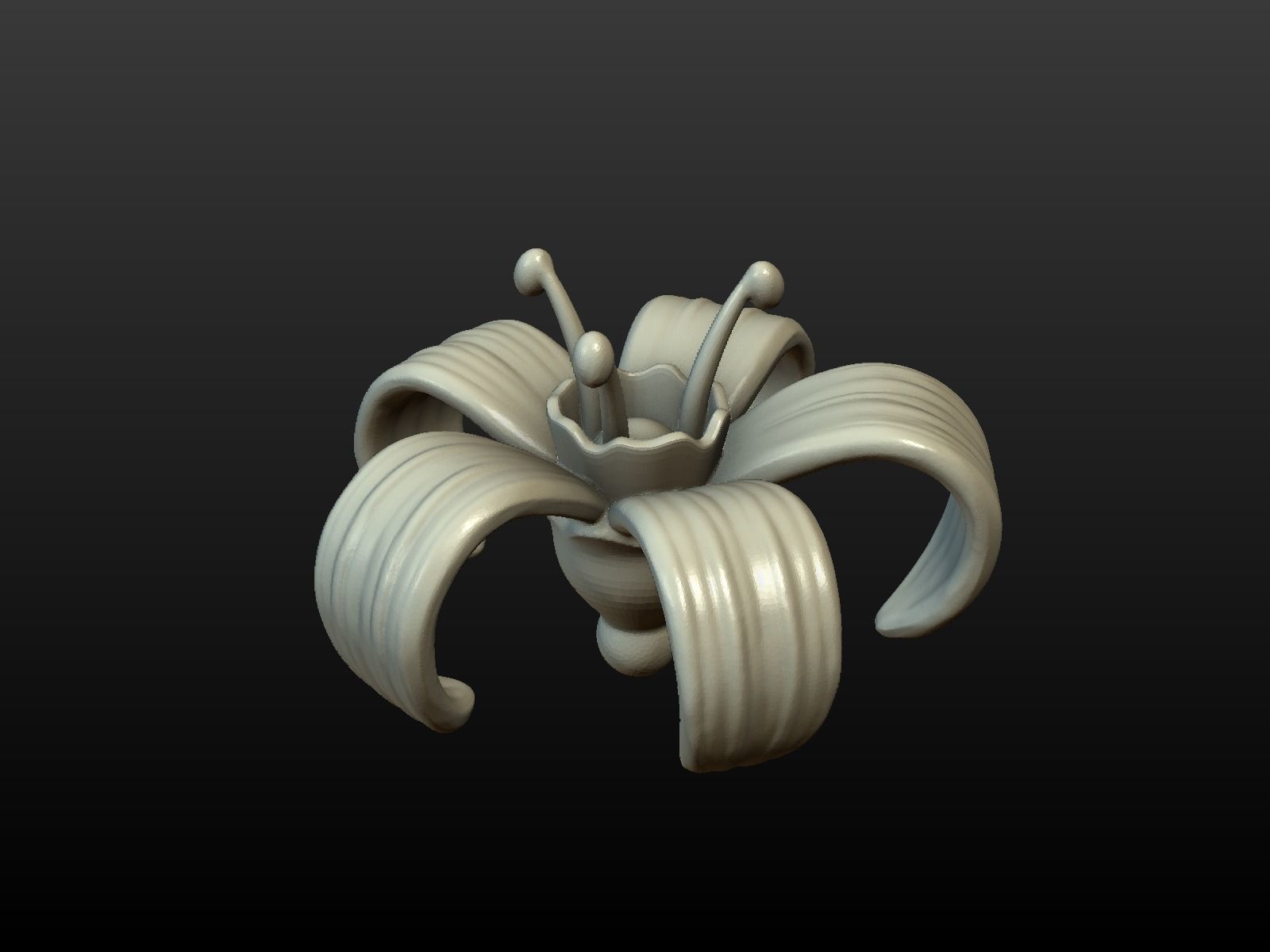Flower lily 3D print model_2
