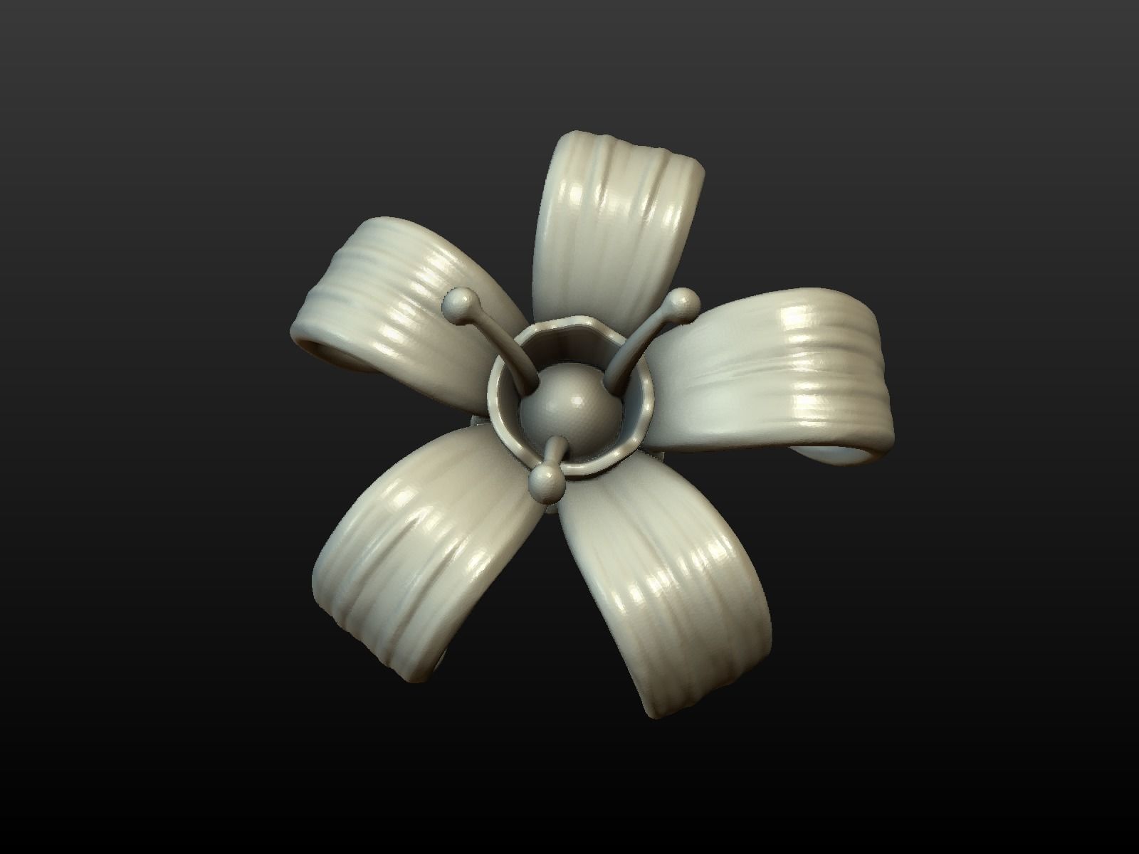 Flower lily 3D print model_3