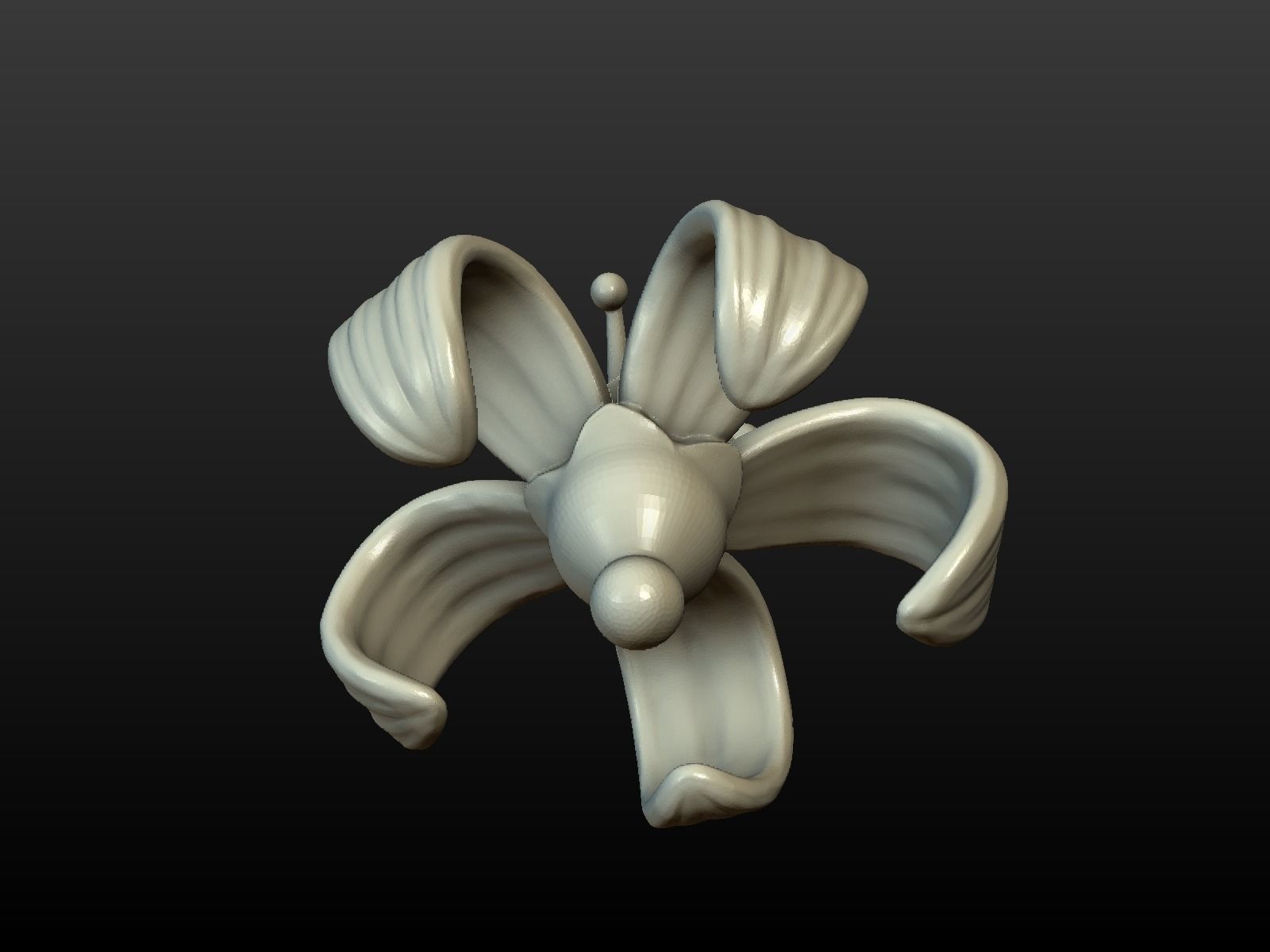 Flower lily 3D print model_4