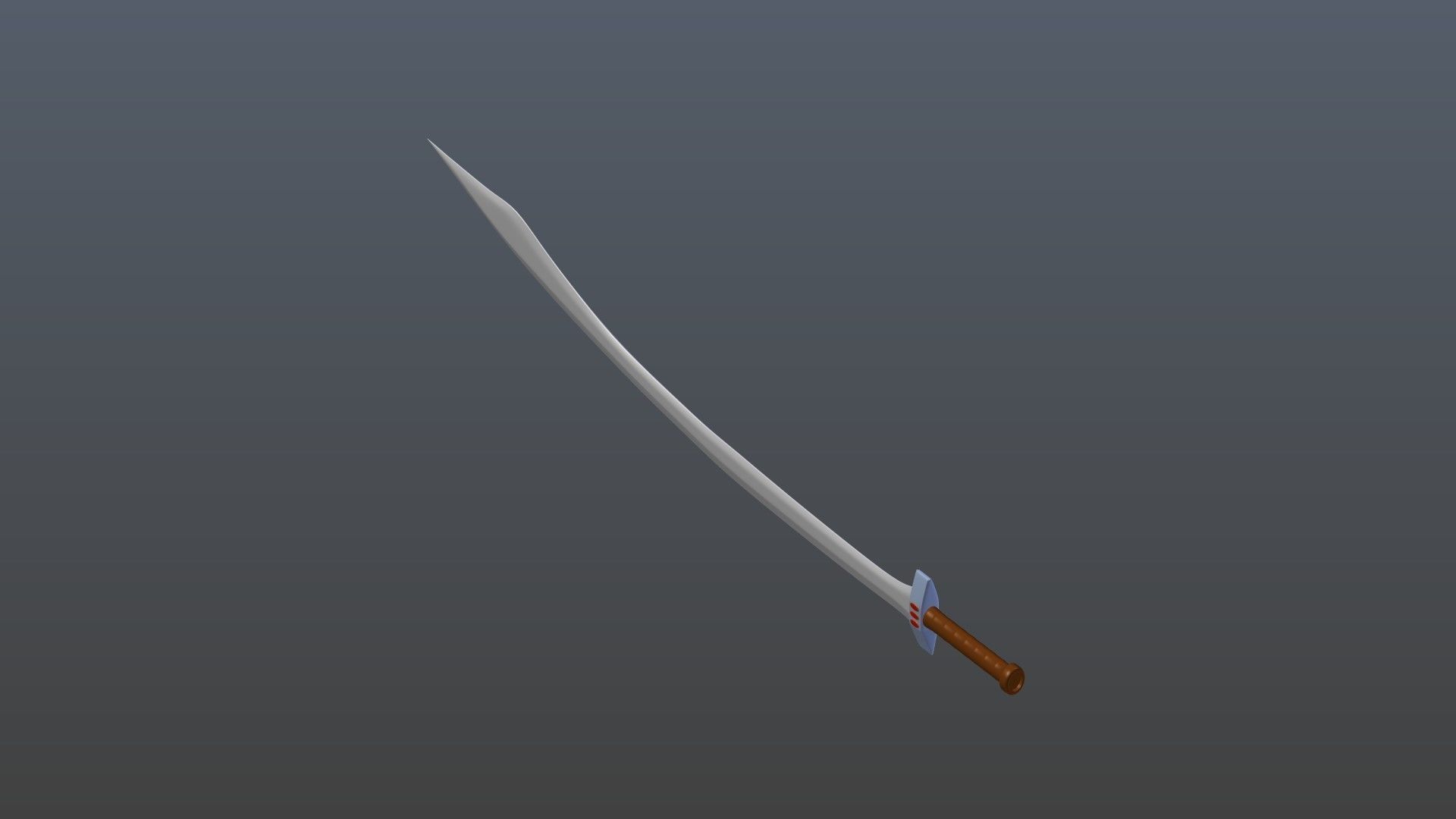Curved sword 3D model_4