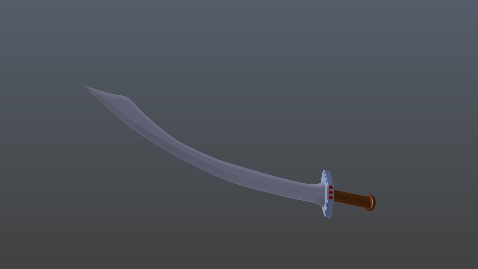 Curved sword 3D model_1
