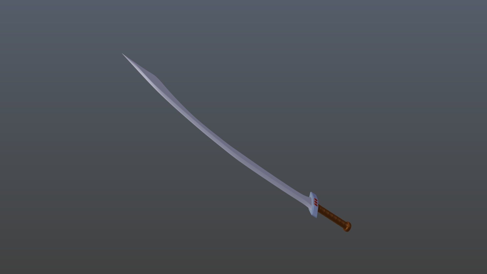 Curved sword 3D model_6