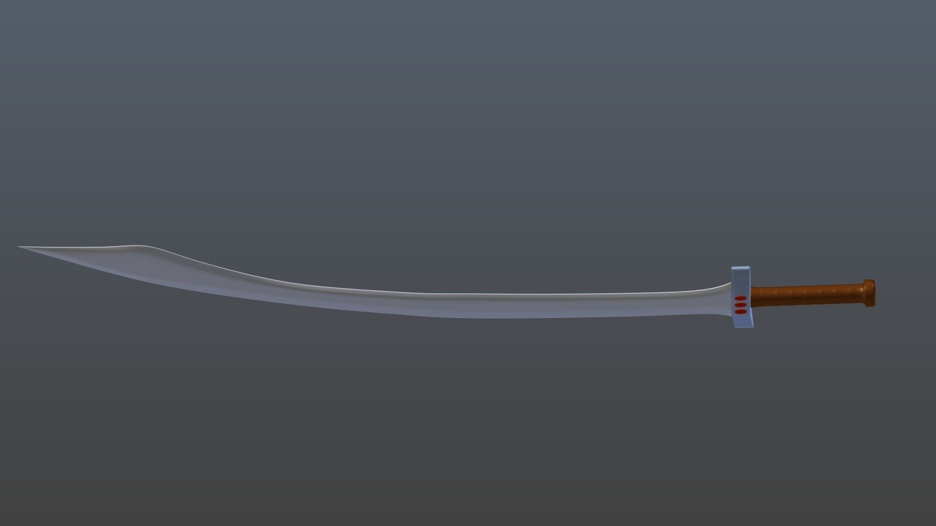 Curved sword 3D model_9