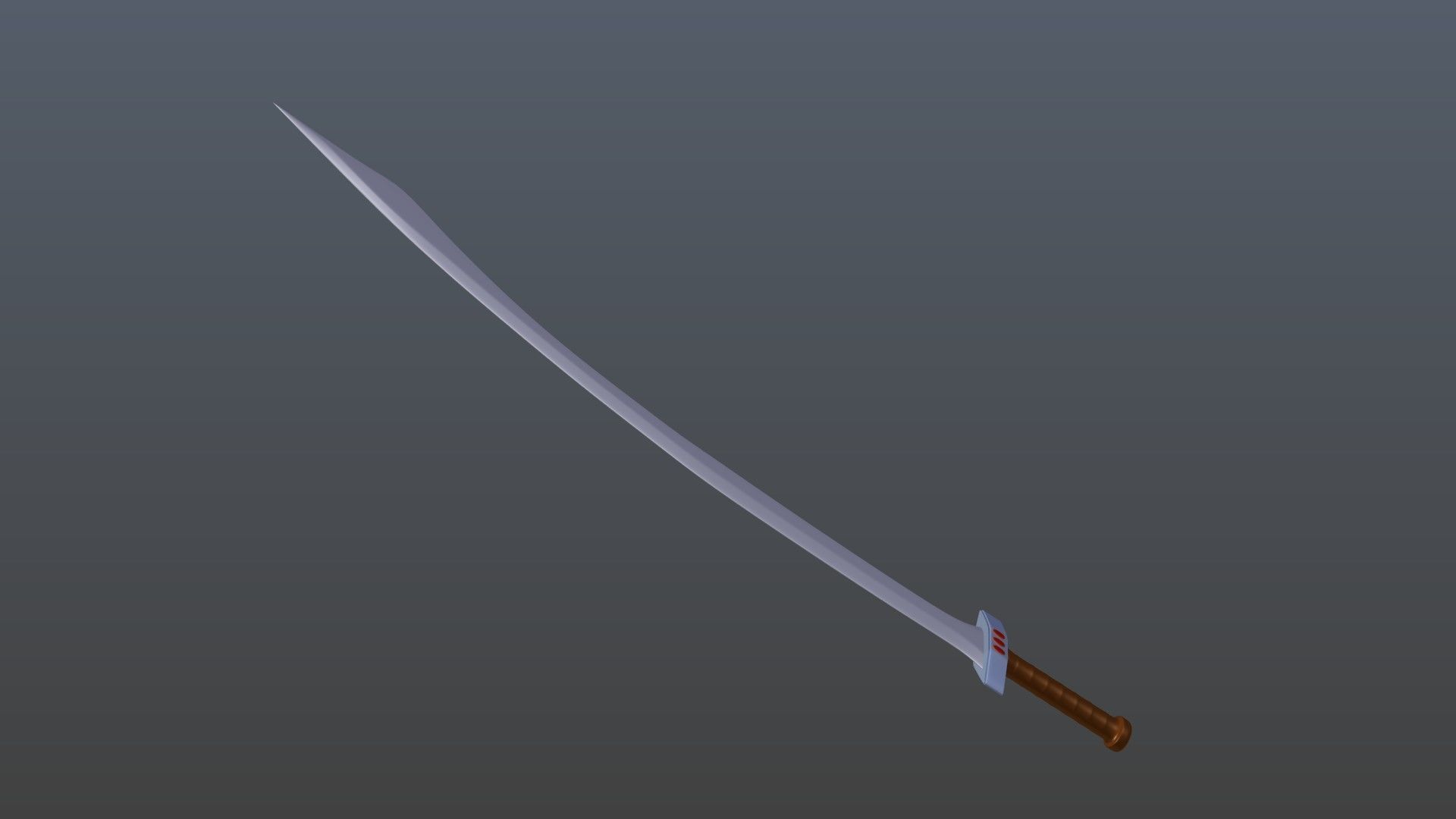 Curved sword 3D model_8
