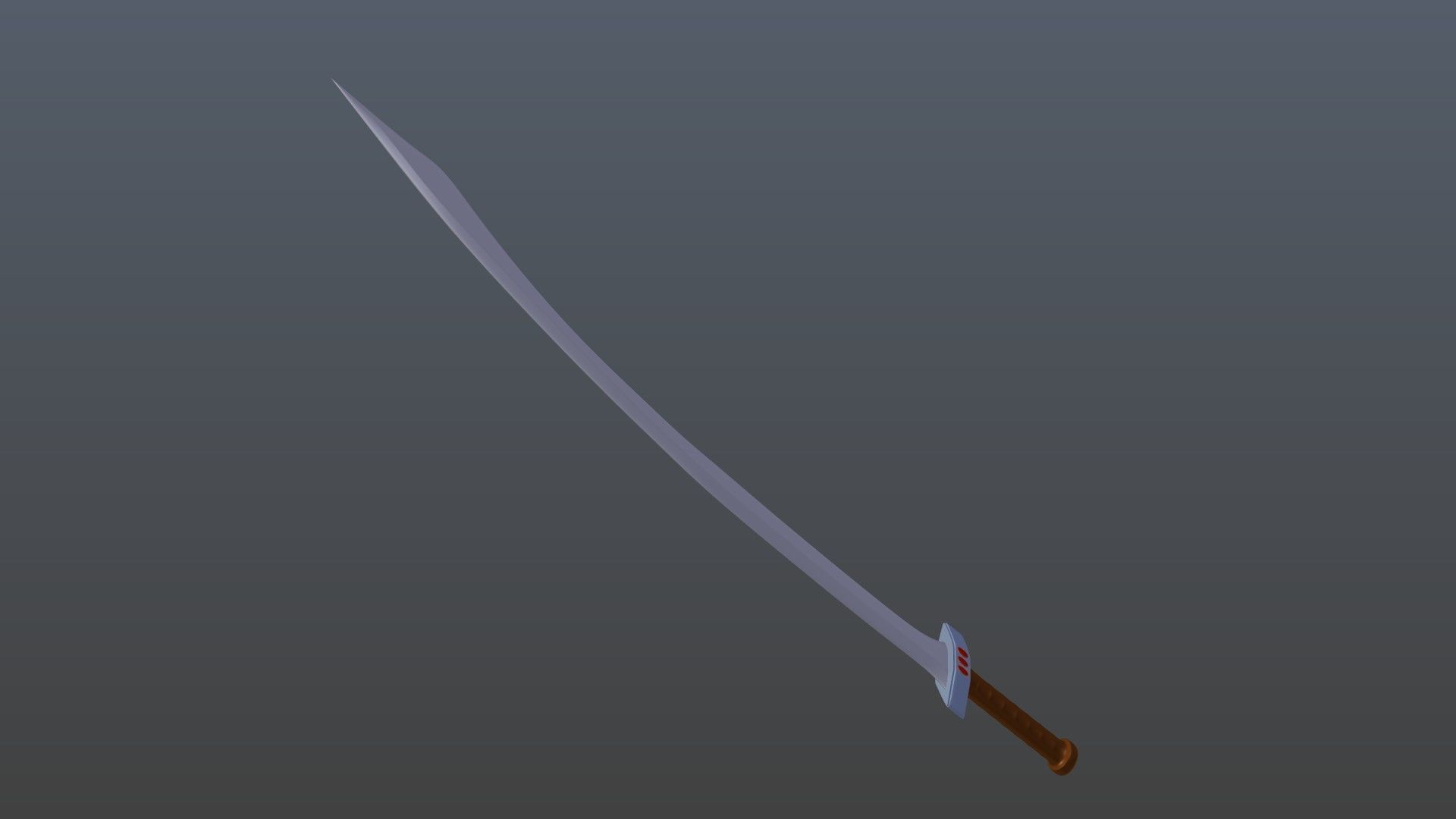 Curved sword 3D model_2