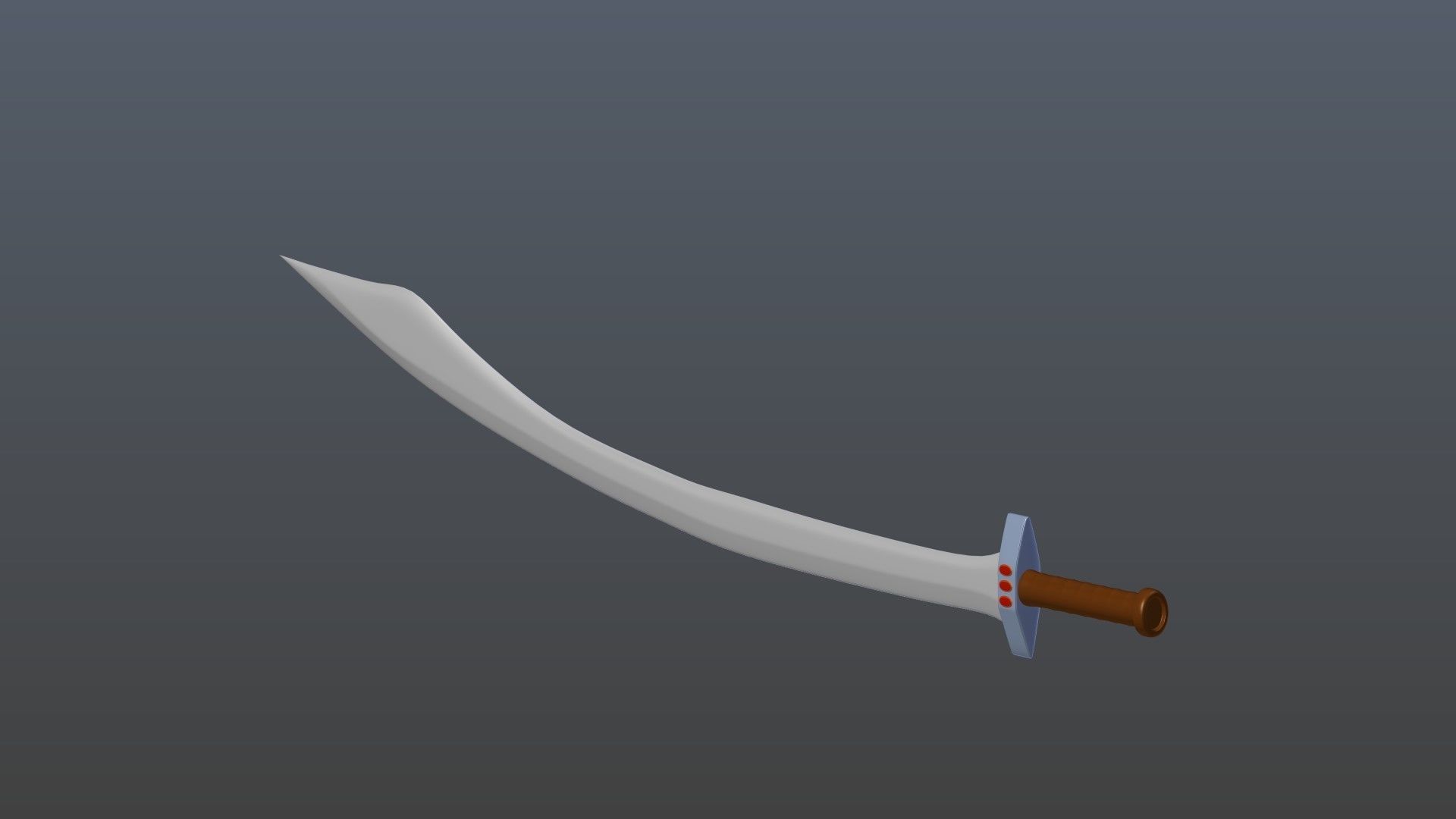 Curved sword 3D model_5