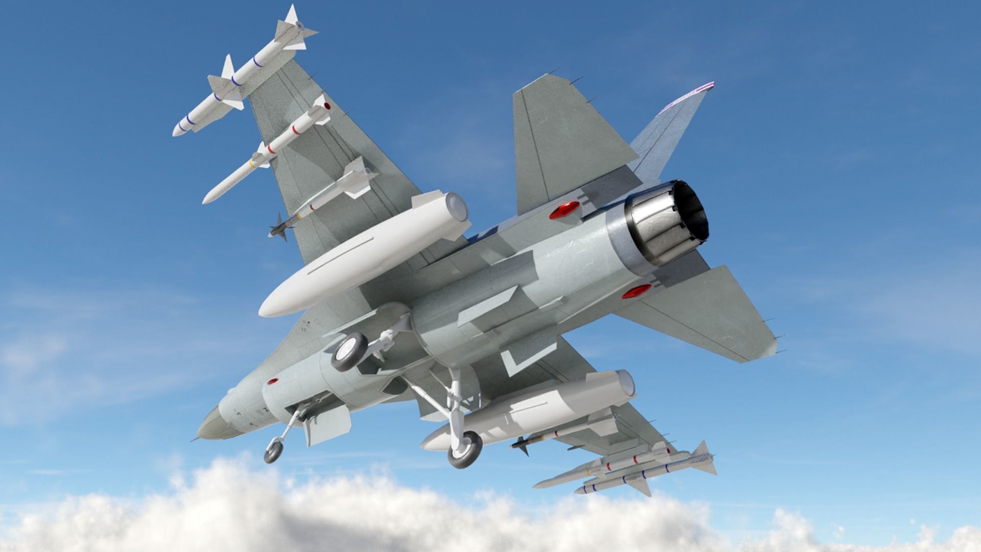 f16 fighter  Low-poly 3D model_3