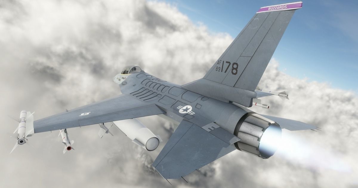 f16 fighter  Low-poly 3D model_9