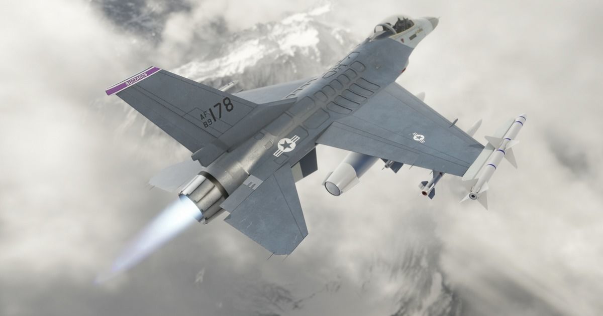 f16 fighter  Low-poly 3D model_11