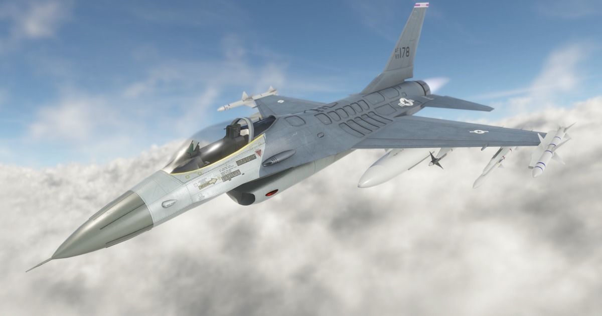 f16 fighter  Low-poly 3D model_8