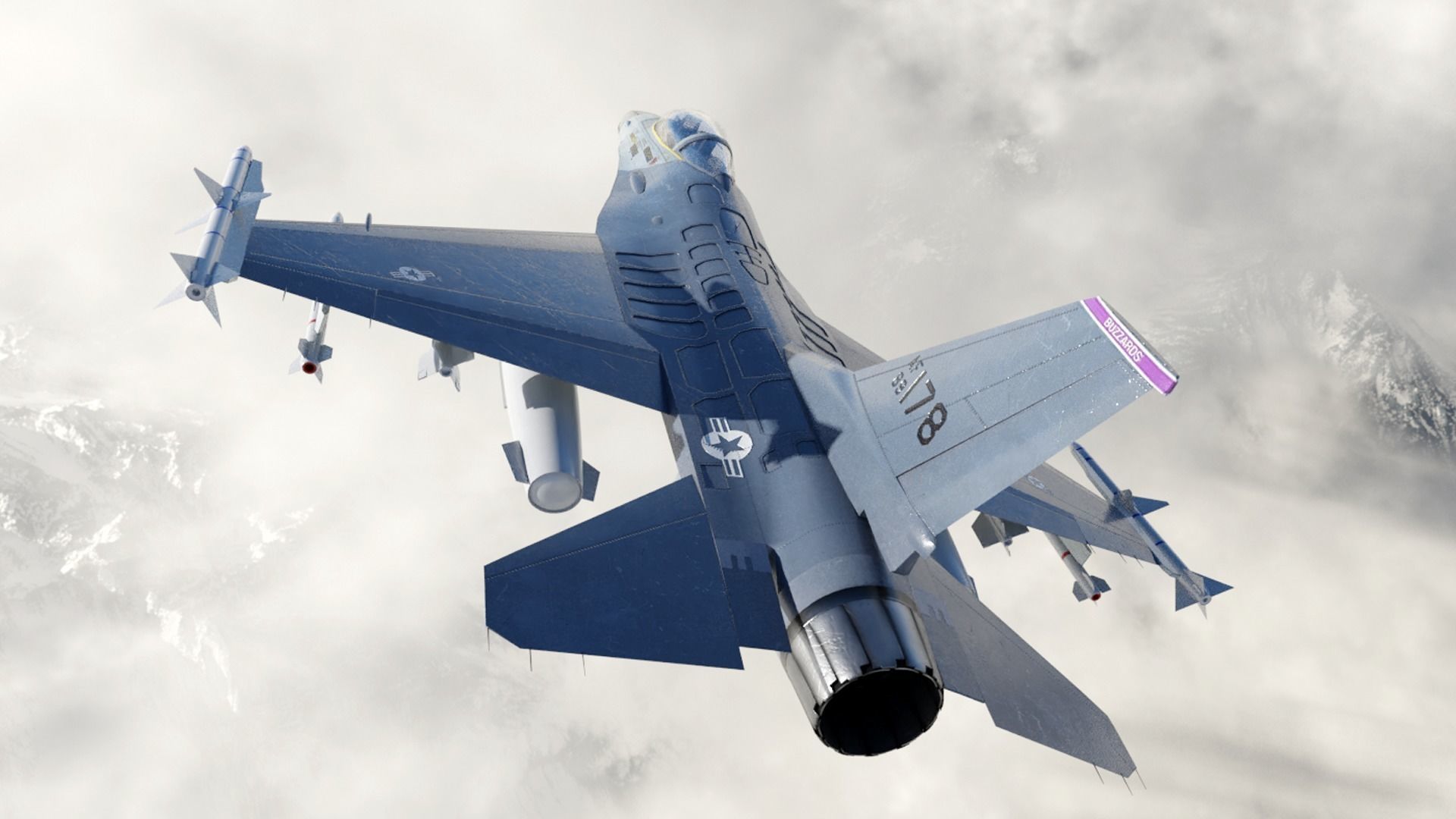 f16 fighter  Low-poly 3D model_4
