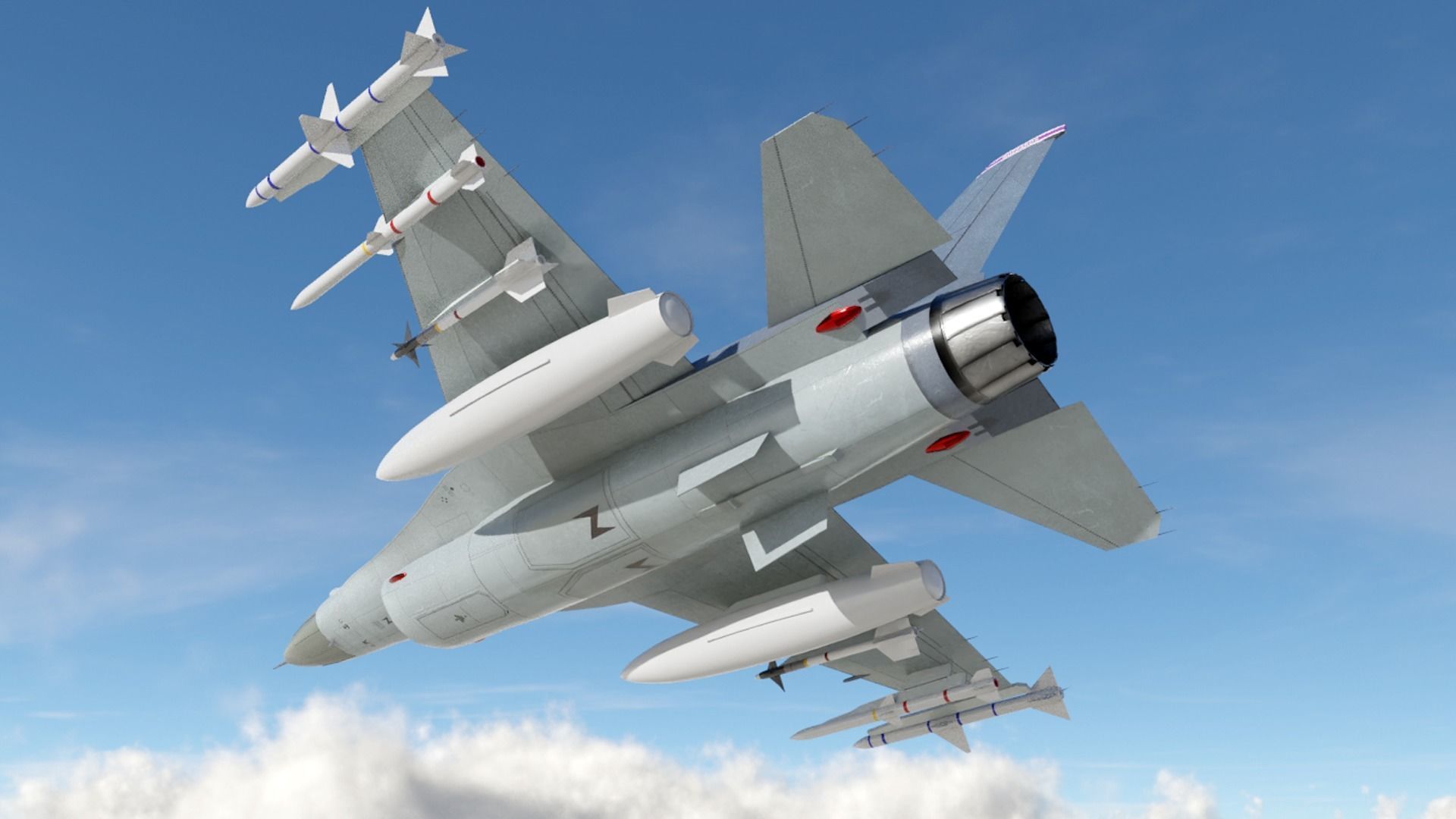 f16 fighter  Low-poly 3D model_2