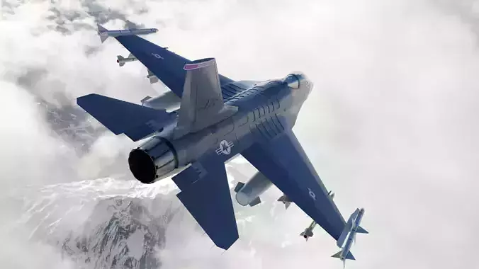 f16 fighter  Low-poly 3D model