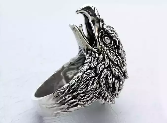 Screaming eagle ring 3D print model