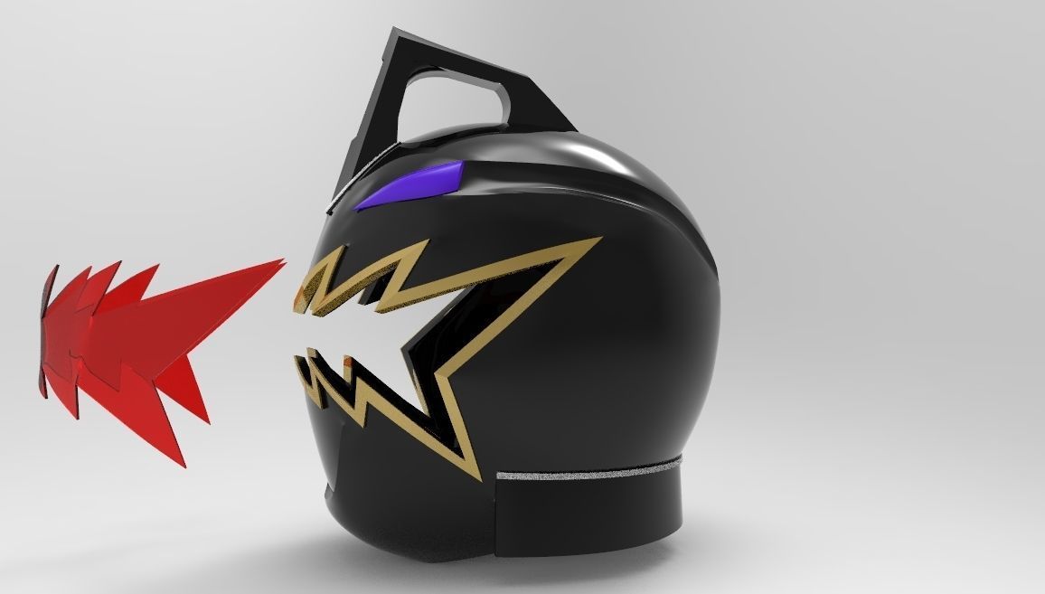 Black Ranger Helmet from Dino Thunder for 3D printing 3D print model_4