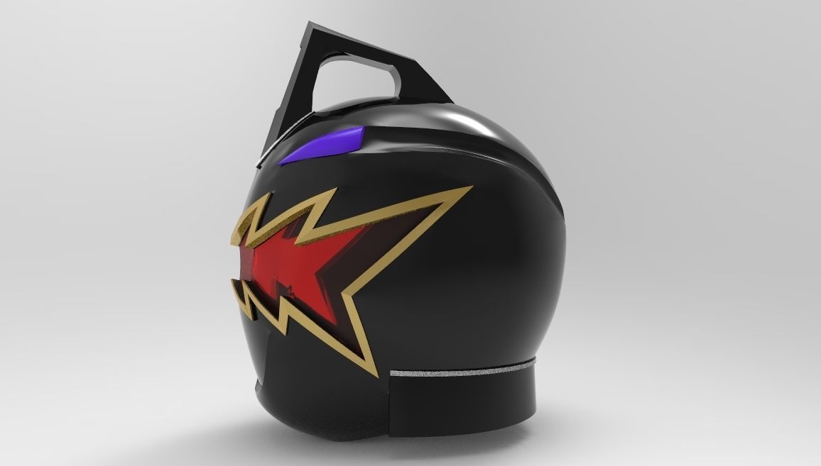 Black Ranger Helmet from Dino Thunder for 3D printing 3D print model_3