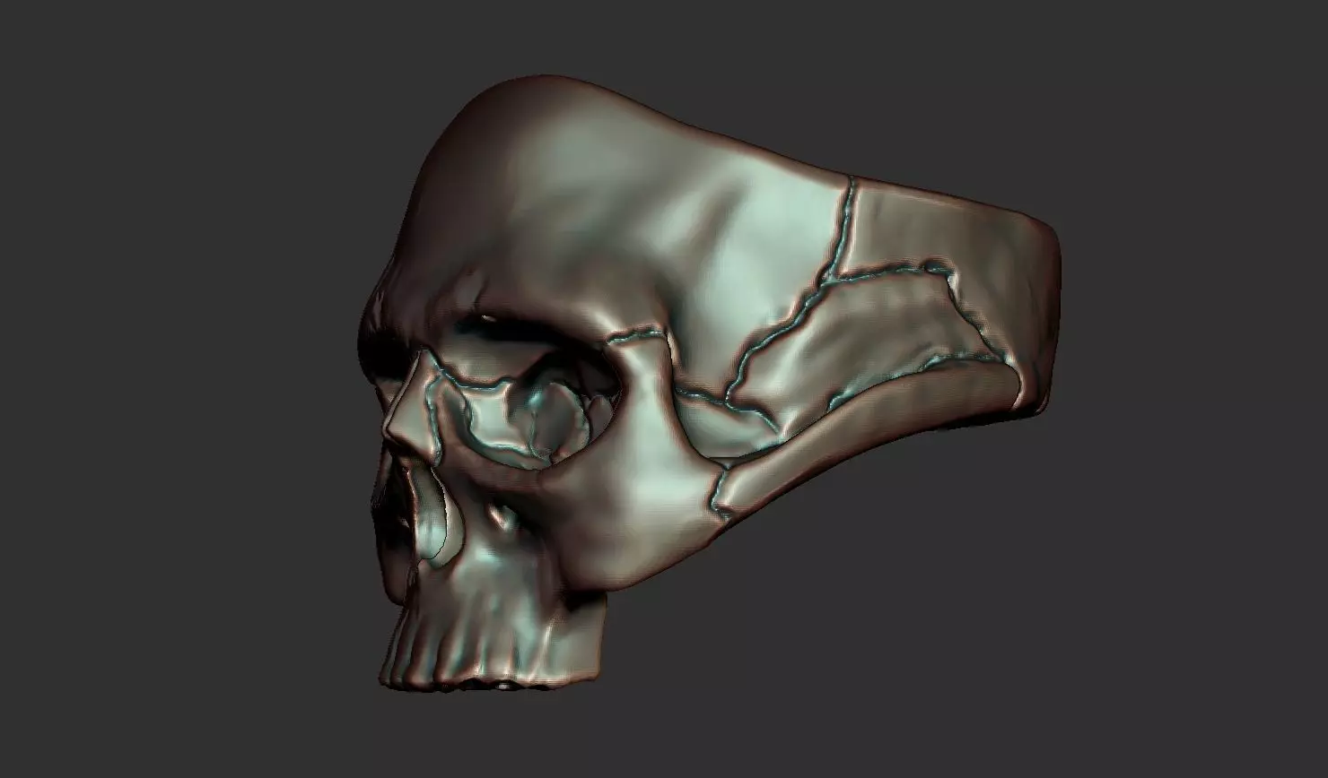 Skull ring 3D print model_0