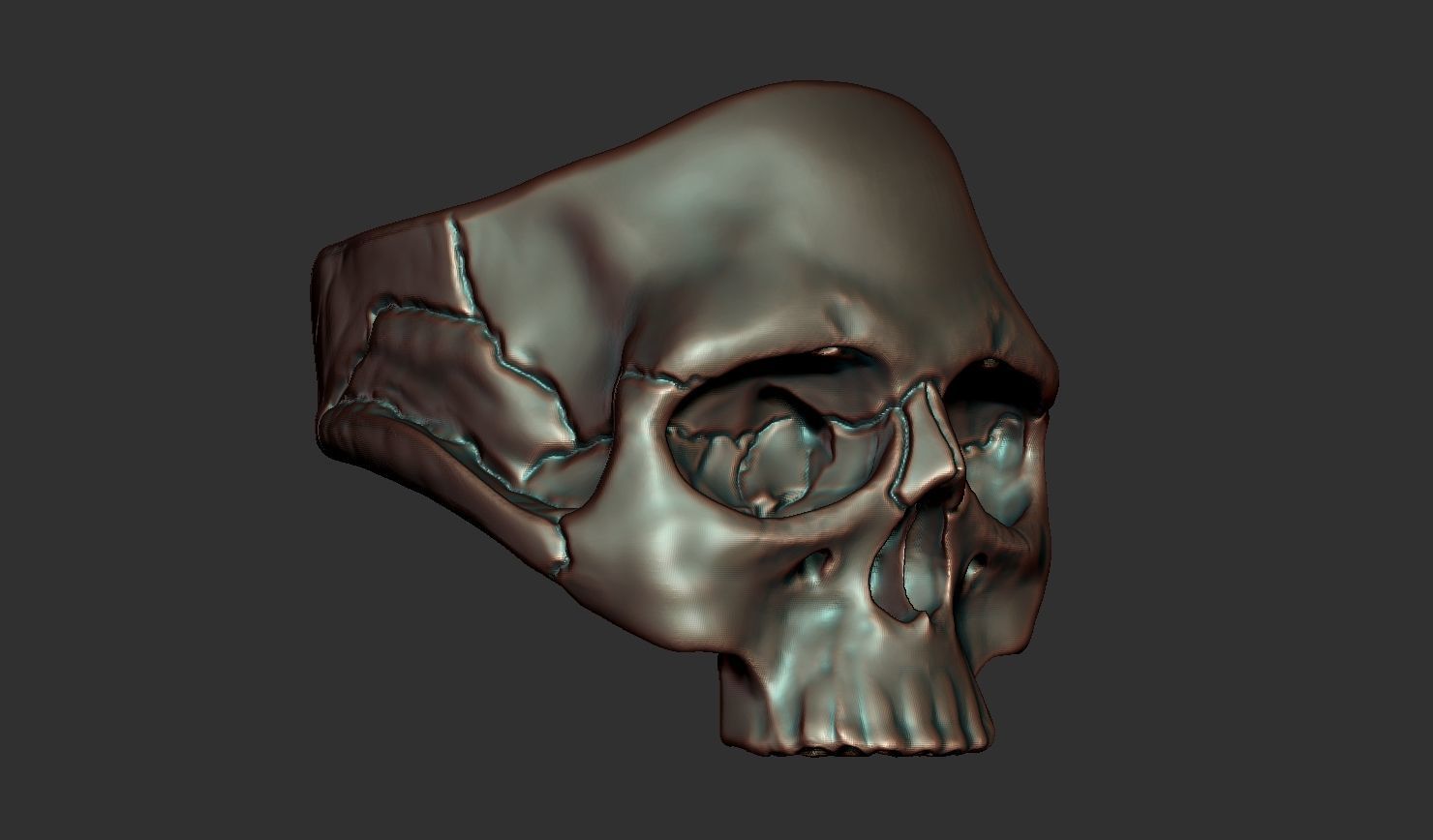 Skull ring 3D print model_4