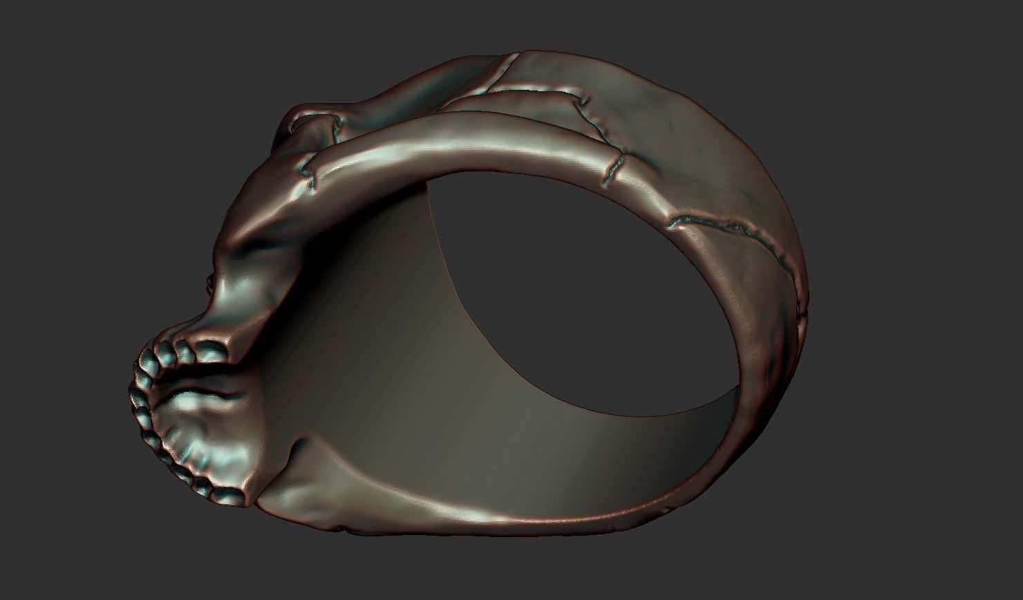 Skull ring 3D print model_5