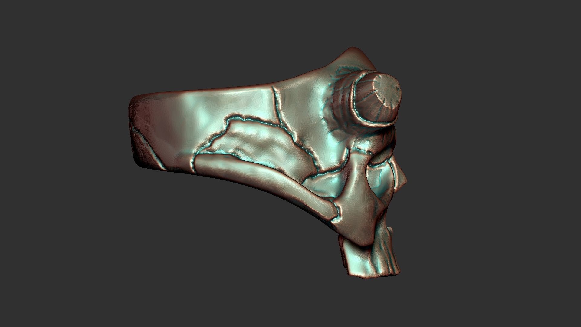 Skull ring 3D print model_2