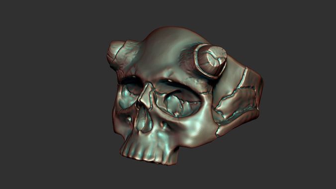 Skull ring 3D print model