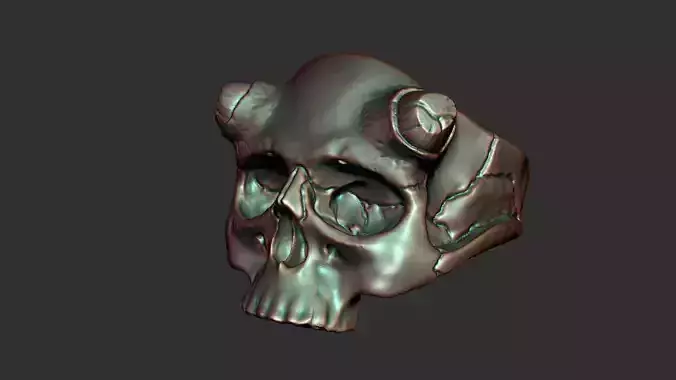 Skull ring 3D print model