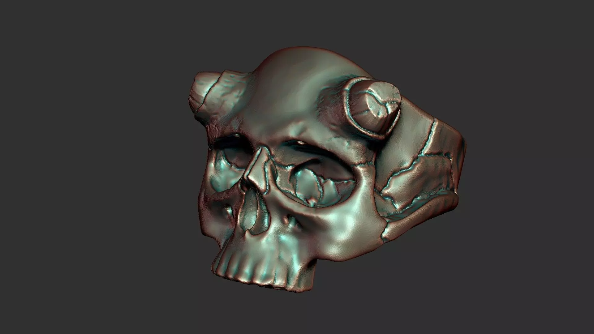 Skull ring 3D print model_0