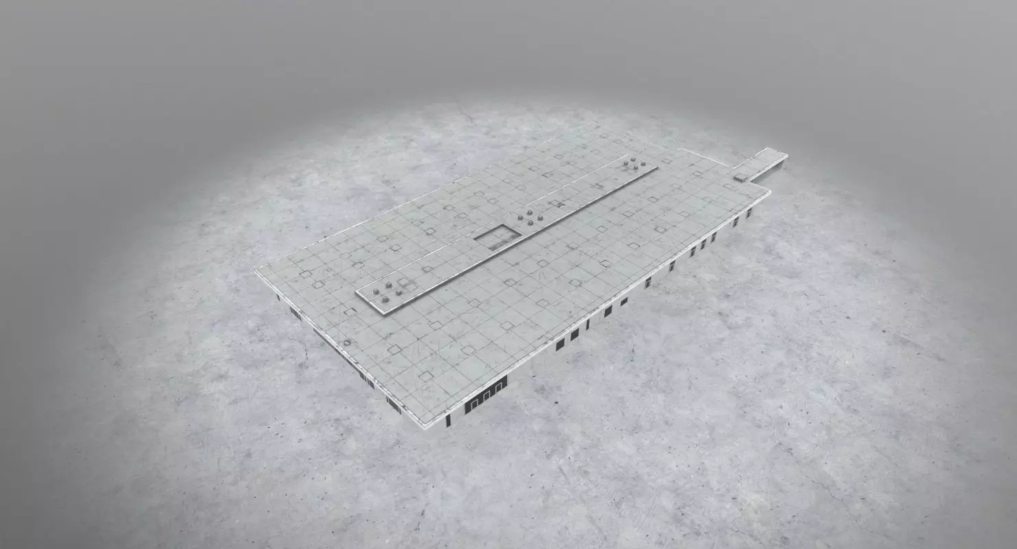 EDDB Technical Building 1 Low-poly 3D model_0