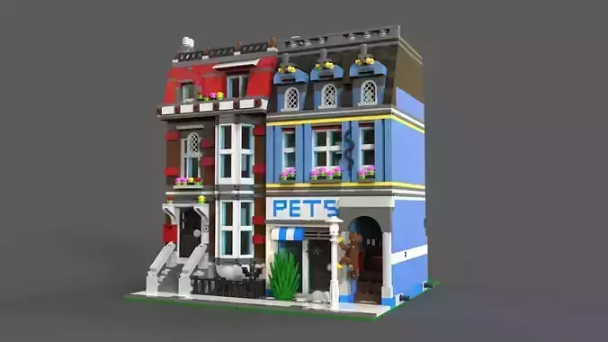 Lego Pets Shop 3D model Low-poly 3D model