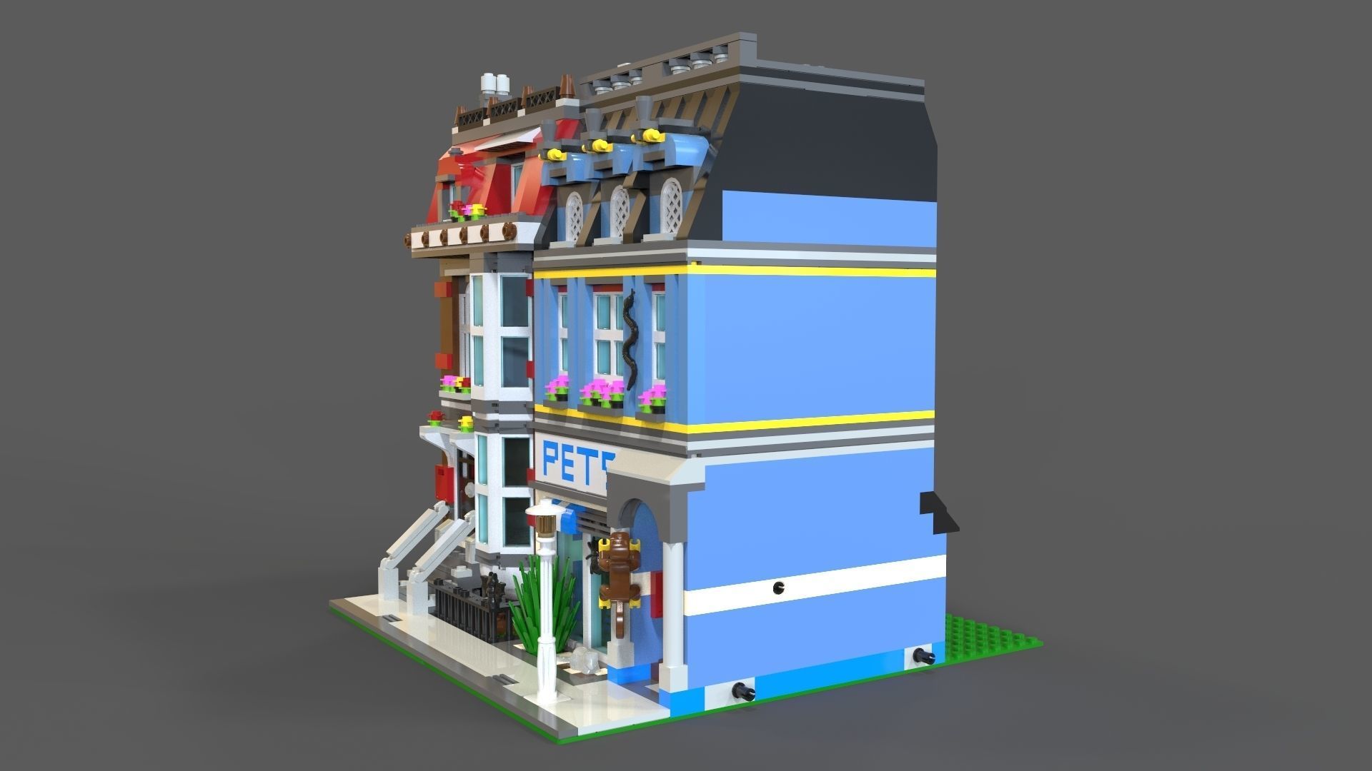 Lego Pets Shop 3D model Low-poly 3D model_2