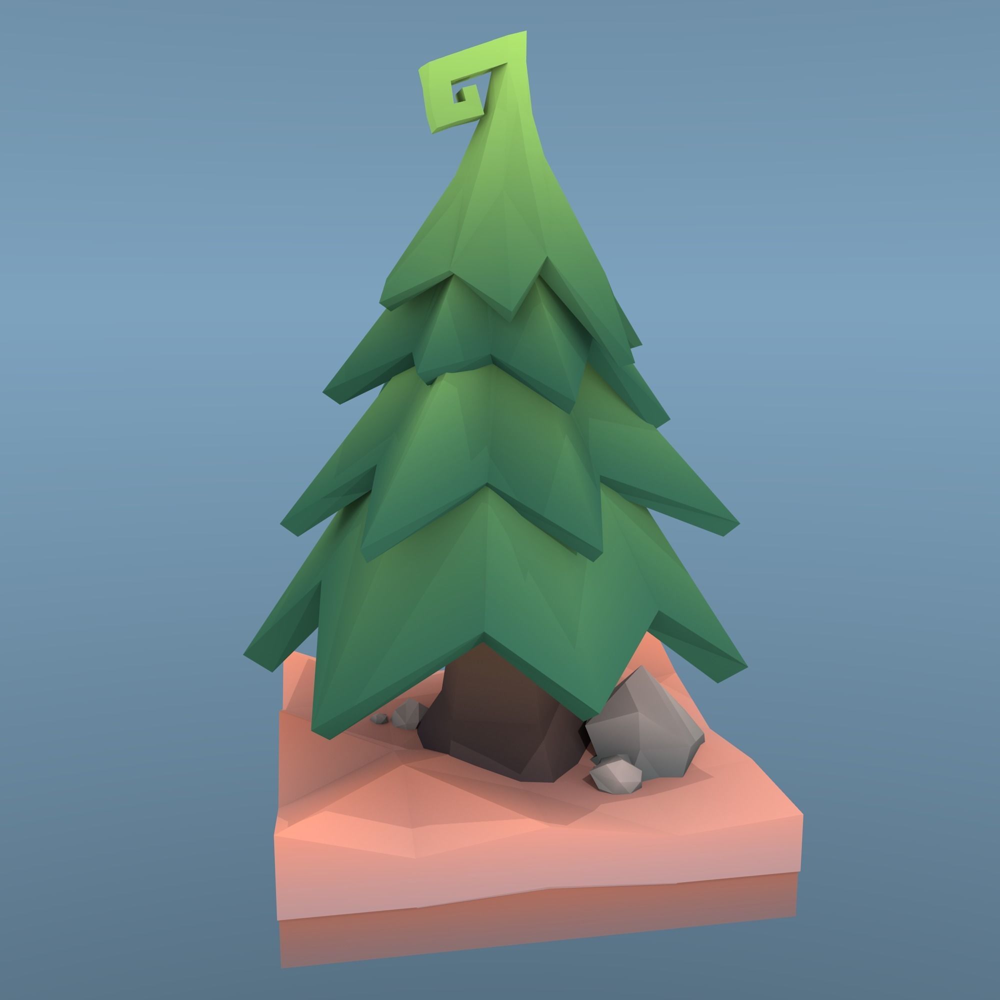 Low Poly Tree - The Fir Tree Free low-poly 3D model_2
