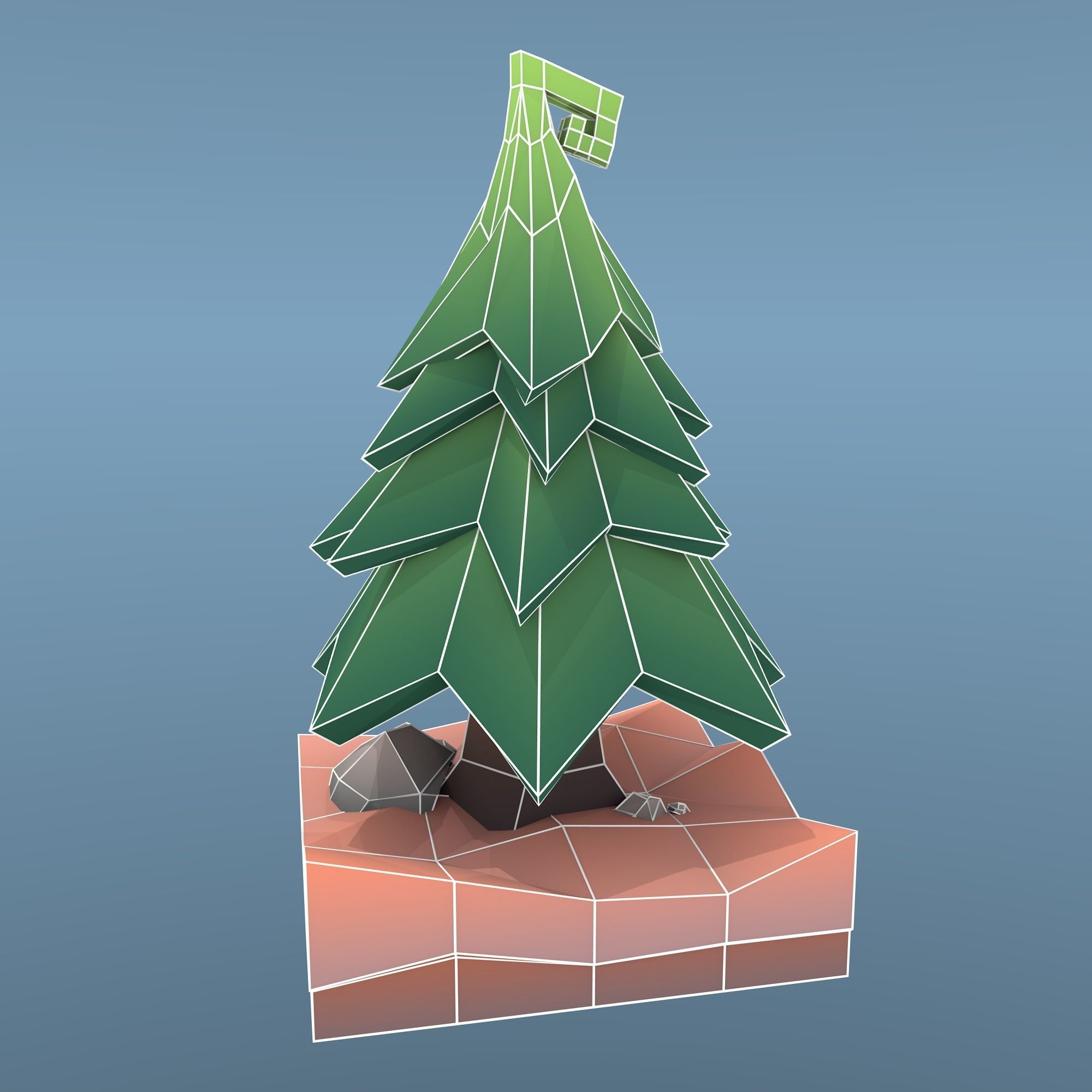 Low Poly Tree - The Fir Tree Free low-poly 3D model_6