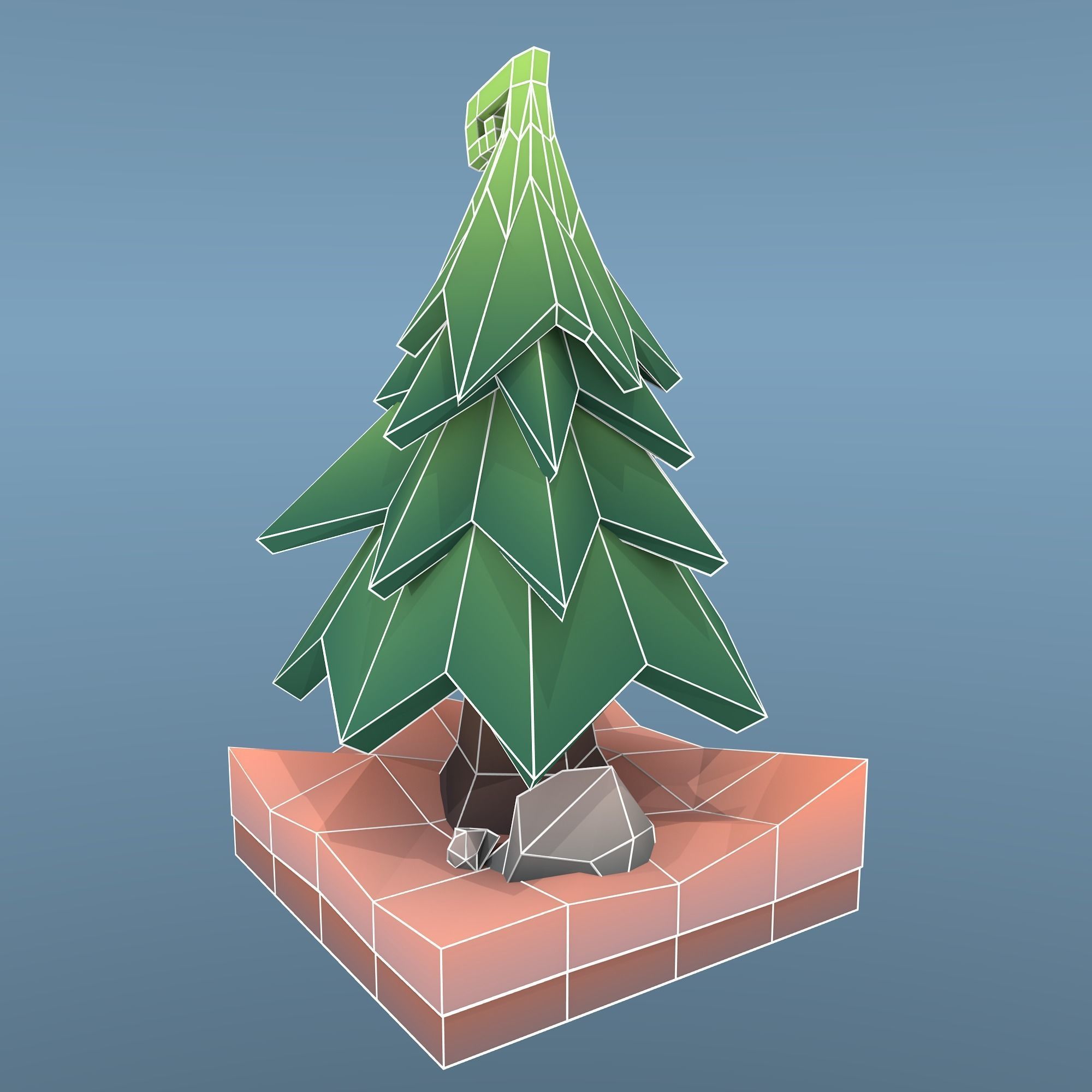 Low Poly Tree - The Fir Tree Free low-poly 3D model_5