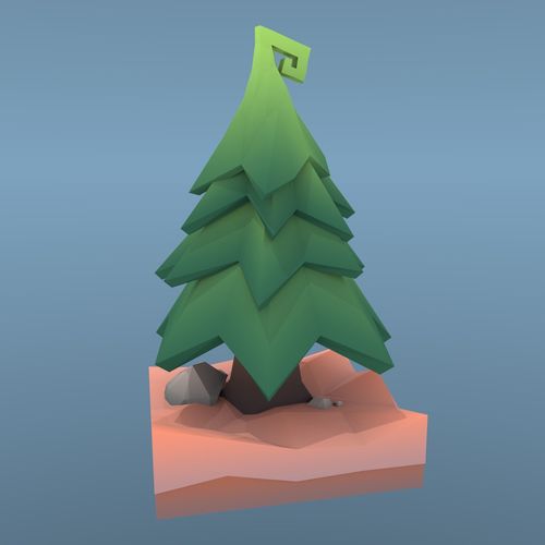 Low Poly Tree - The Fir Tree Free low-poly 3D model