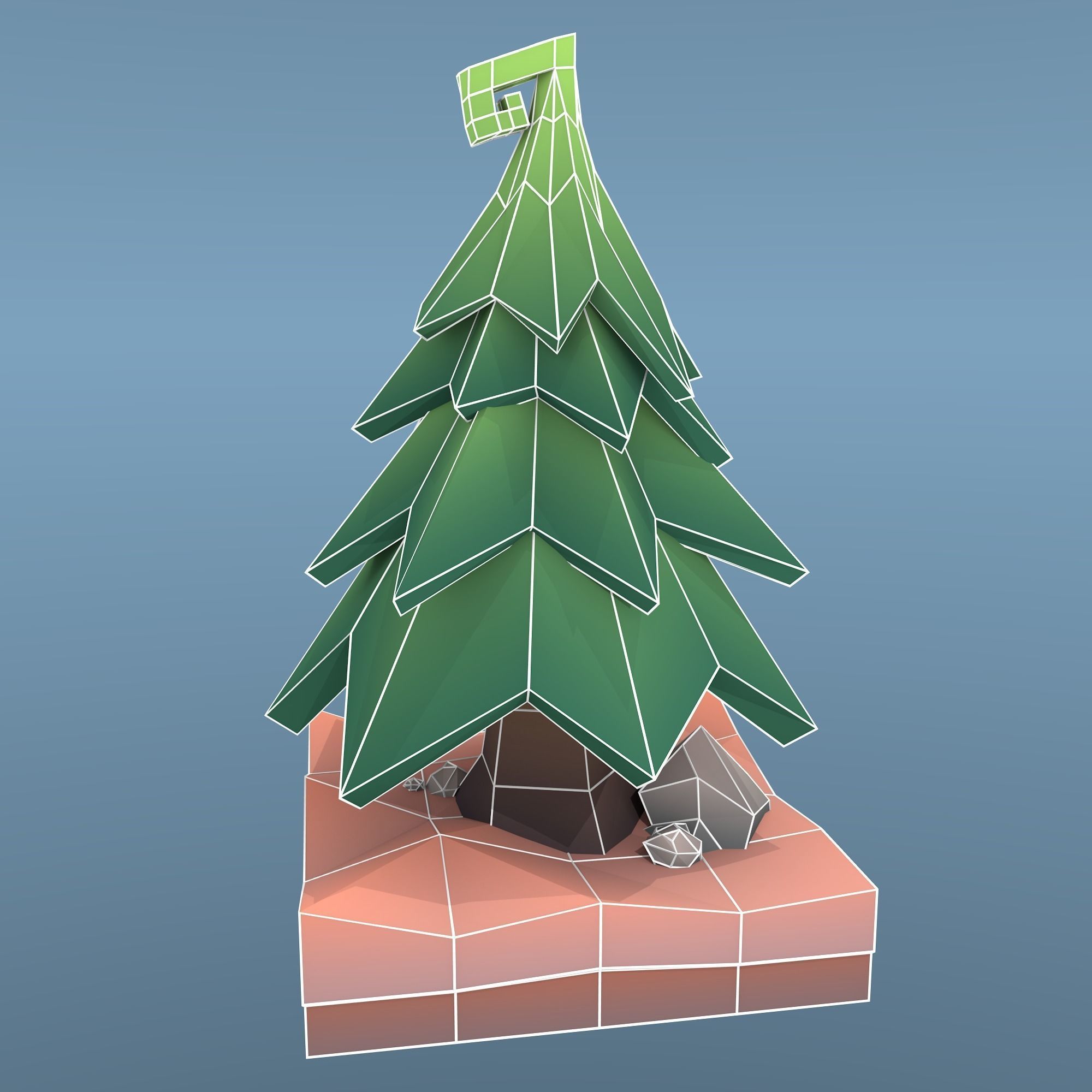 Low Poly Tree - The Fir Tree Free low-poly 3D model_4