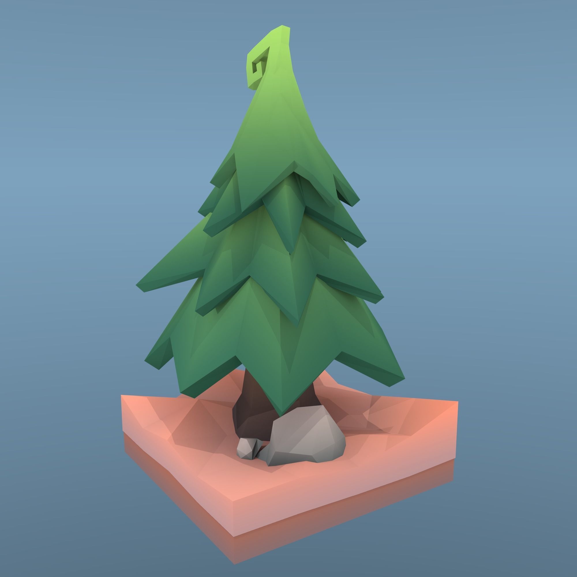 Low Poly Tree - The Fir Tree Free low-poly 3D model_1