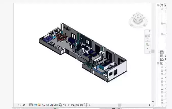 3D interior apartment revit model