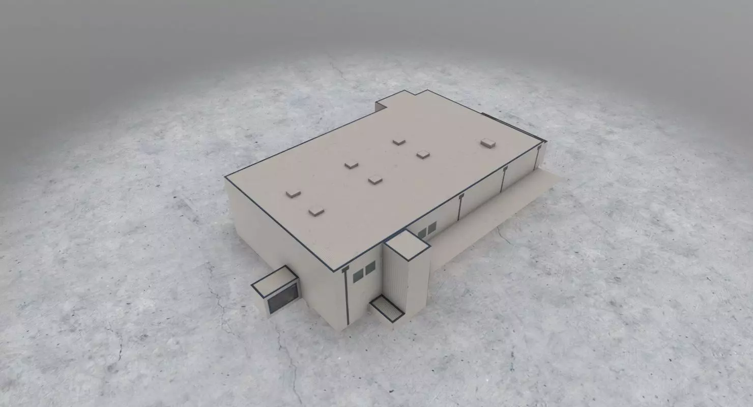 EDDB Technical Building 2 Low-poly 3D model_0