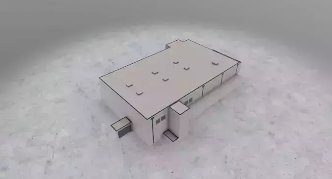 EDDB Technical Building 2 Low-poly 3D model