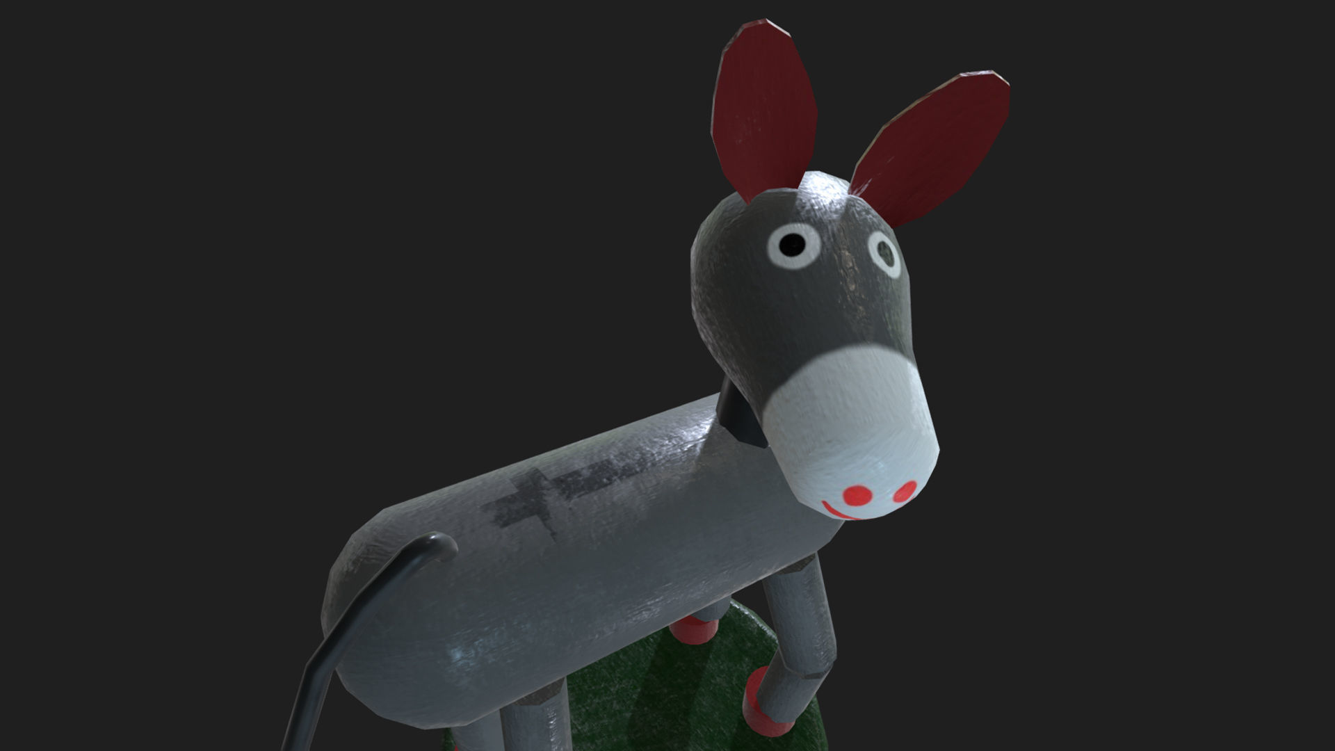 Donkey Push Up Low-poly 3D model_1