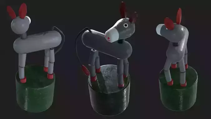 Donkey Push Up Low-poly 3D model Donkey Push Up Low-poly 3D model