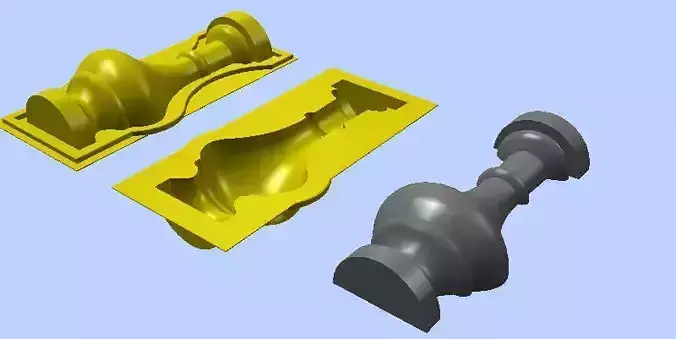 baluster plastic mold with two different parts