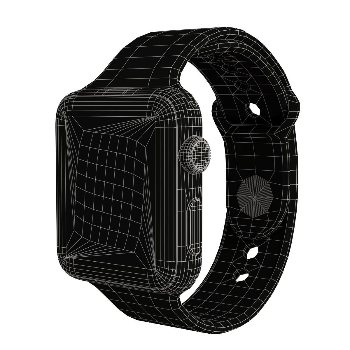 Apple Watch Series 3 Cellular 42mm Stainless Steel Case 3D model_8