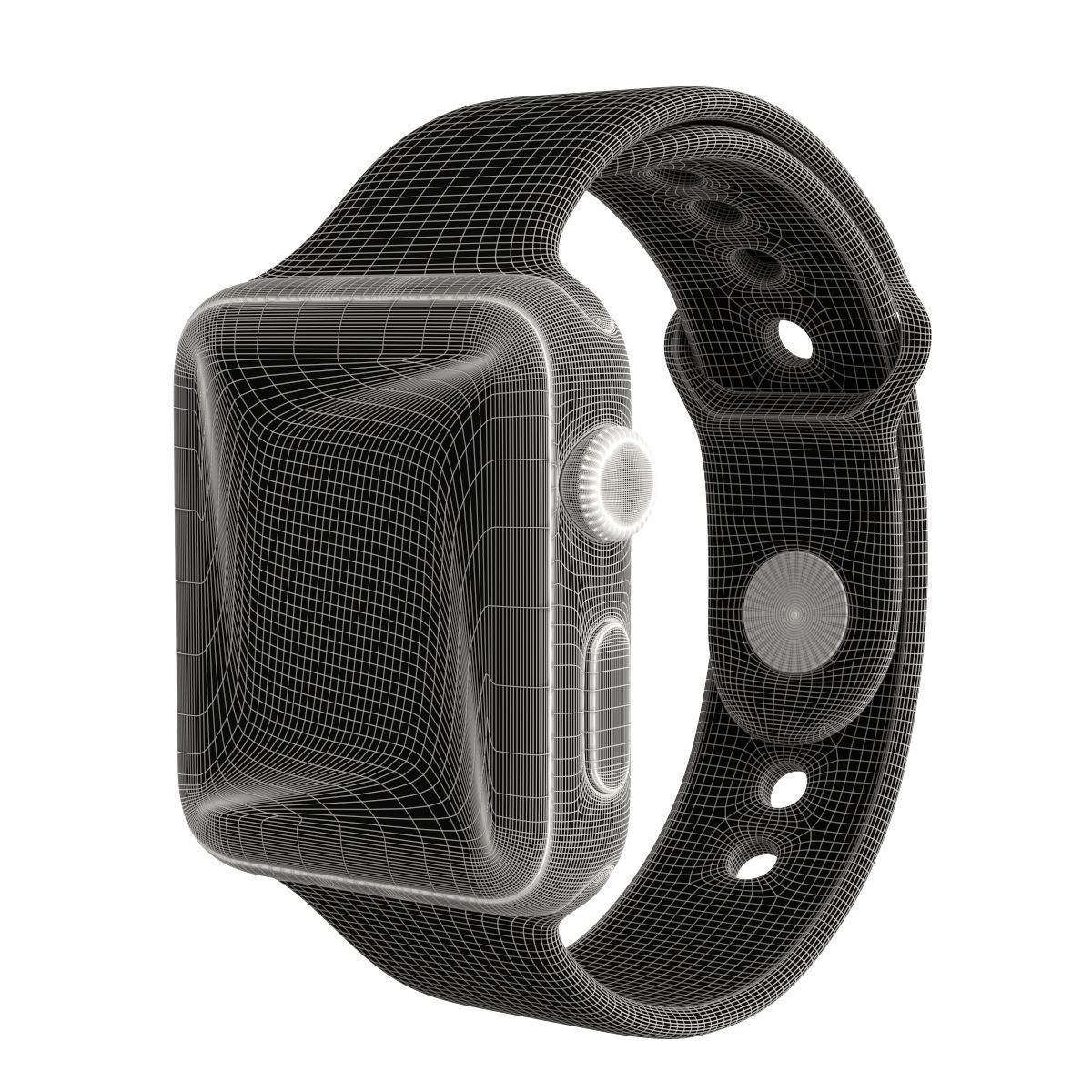 Apple Watch Series 3 Cellular 42mm Stainless Steel Case 3D model_9