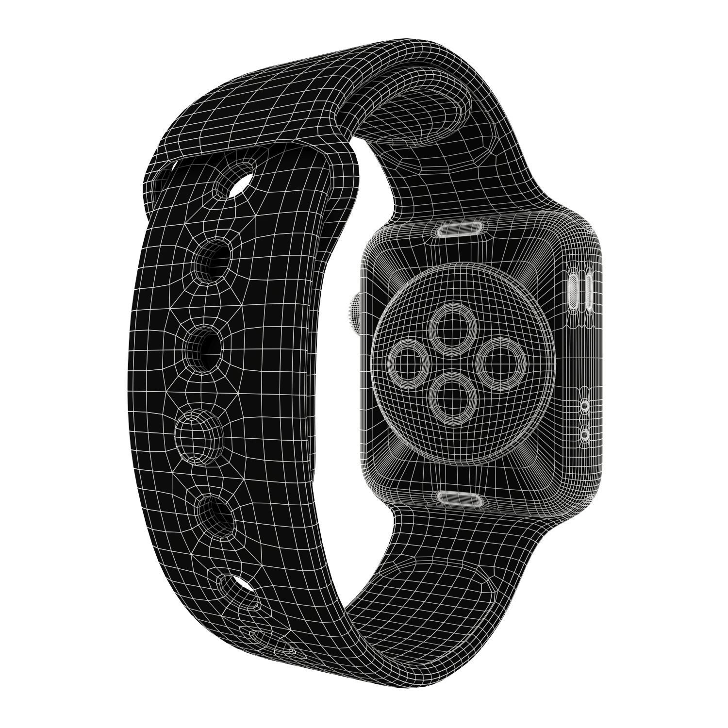 Apple Watch Series 3 Cellular 42mm Stainless Steel Case 3D model_10